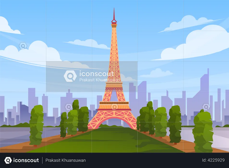 Torre Eiffel em Paris  Ilustração