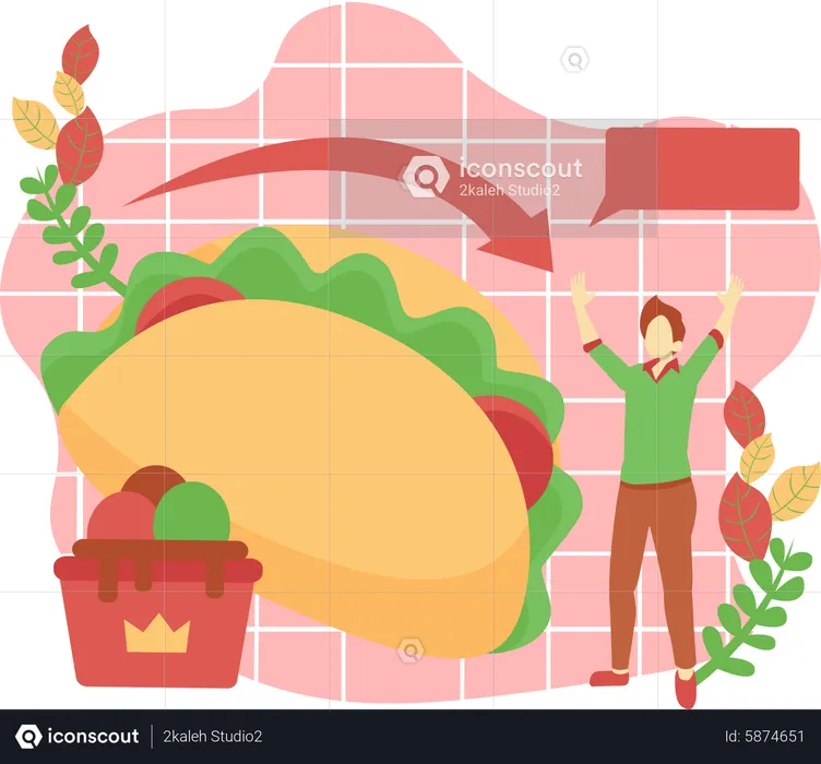 Tacos de tortilha  Ilustração