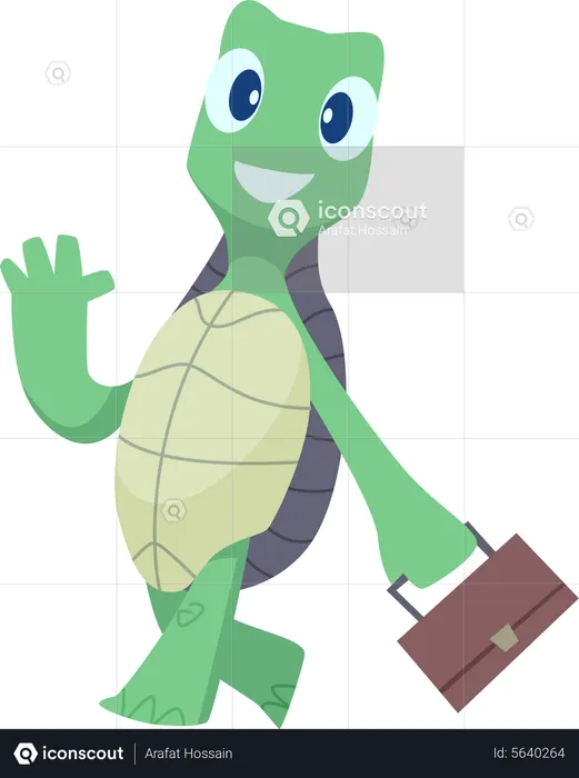 Tortuga yendo a la oficina  Ilustración