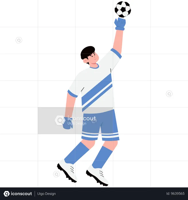 Torwart schlägt den Ball  Illustration