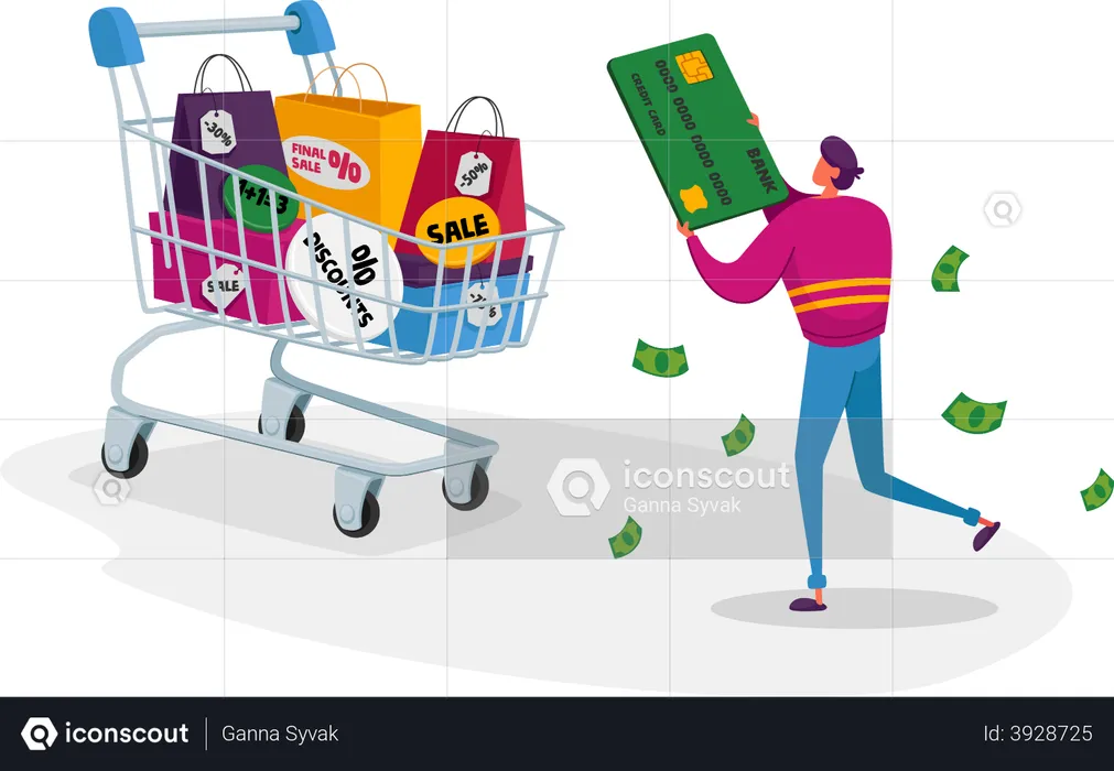 Total Sale and Festive Discount  Illustration