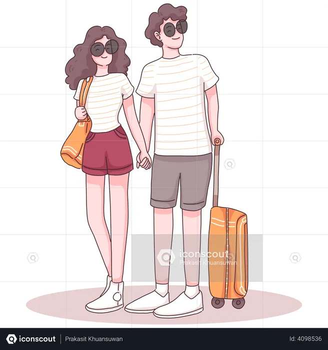 Tourist couple  Illustration