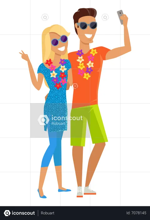 Tourist couple  Illustration