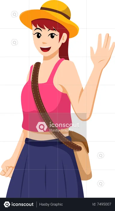 Tourist girl  Illustration