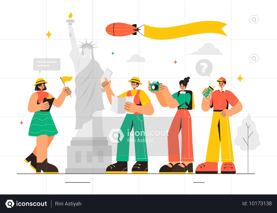 Tourist guide  Illustration