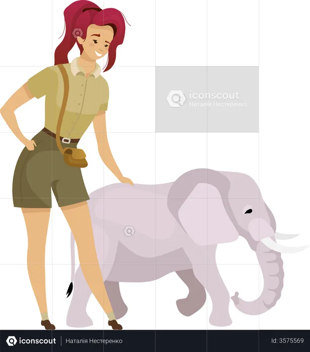 Tourist mit Elefant  Illustration