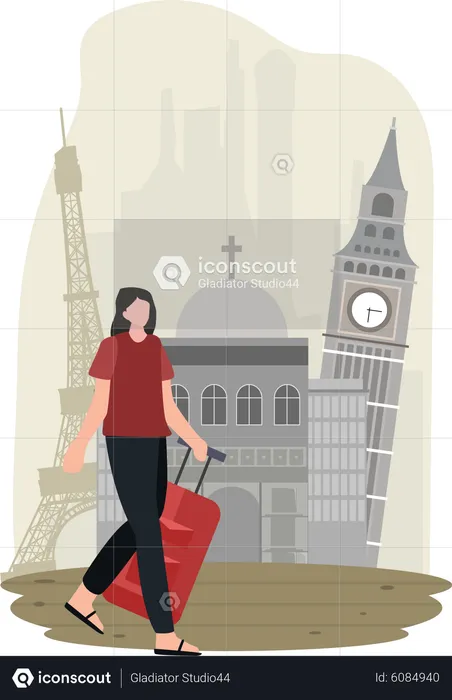 Tourist Travelling  Illustration