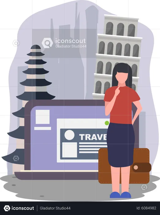 Tourist Travelling  Illustration