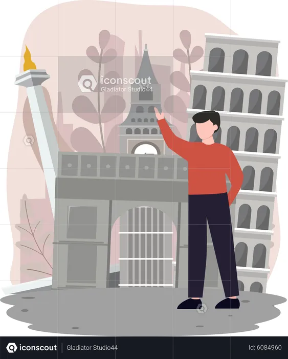 Tourist Travelling  Illustration