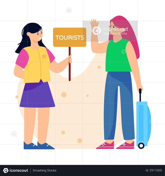 Tourist Welcome  Illustration
