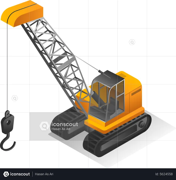 Tower crane excavator  Illustration
