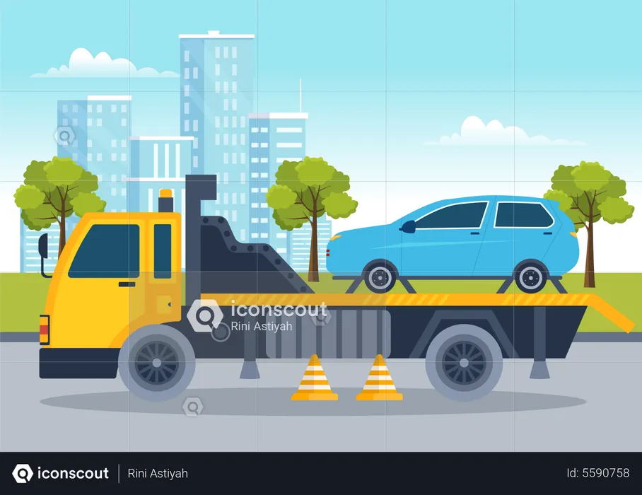 Towing Truck  Illustration