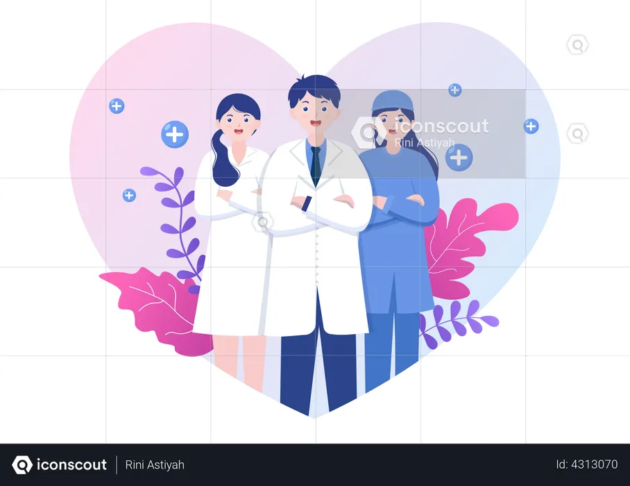Trabajadores de la salud  Ilustración