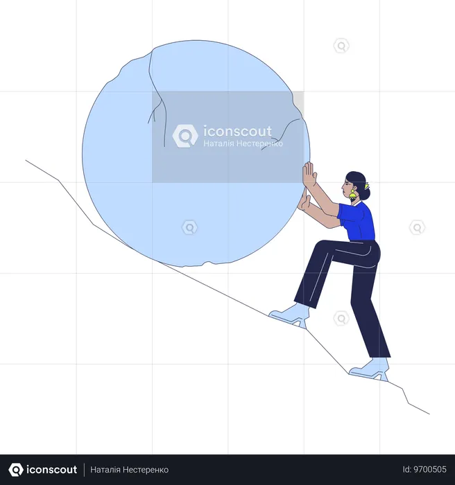 Trabajar duro para obtener resultados para alcanzar los objetivos.  Ilustración