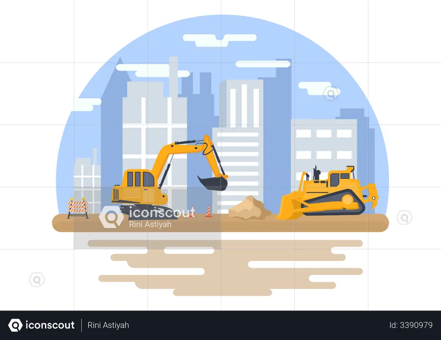 Trabajo de construcción  Ilustración