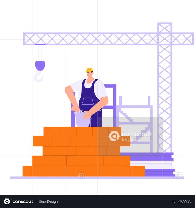 Trabajos de construcción Muros de construcción  Ilustración