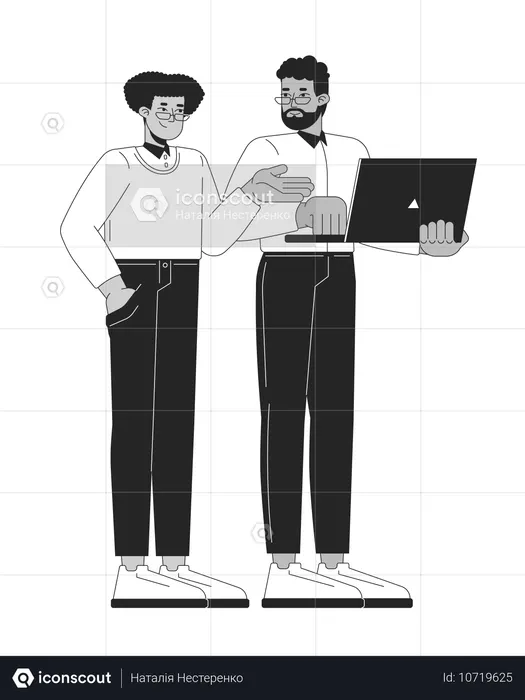 Funcionário de escritório dando conselhos a colega de trabalho  Ilustração