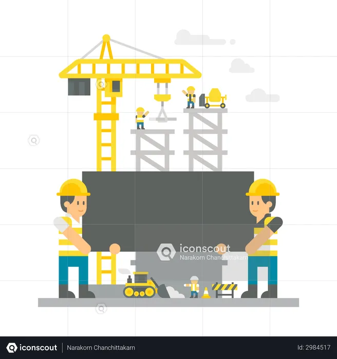 Trabalhadores da construção  Ilustração