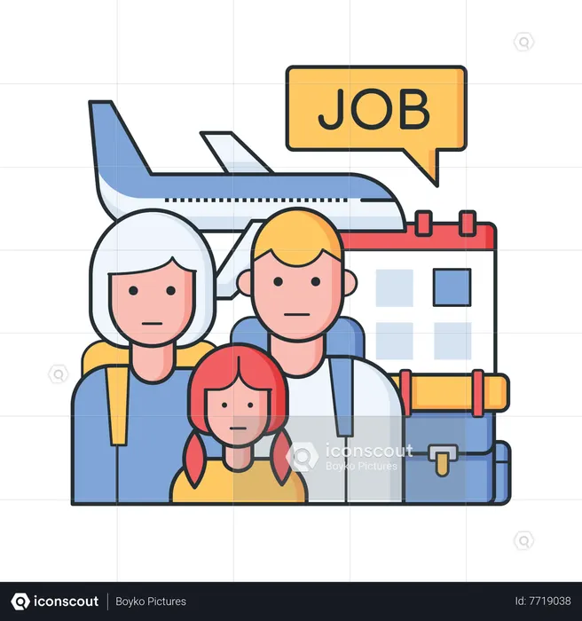 Imigração de trabalho  Ilustração