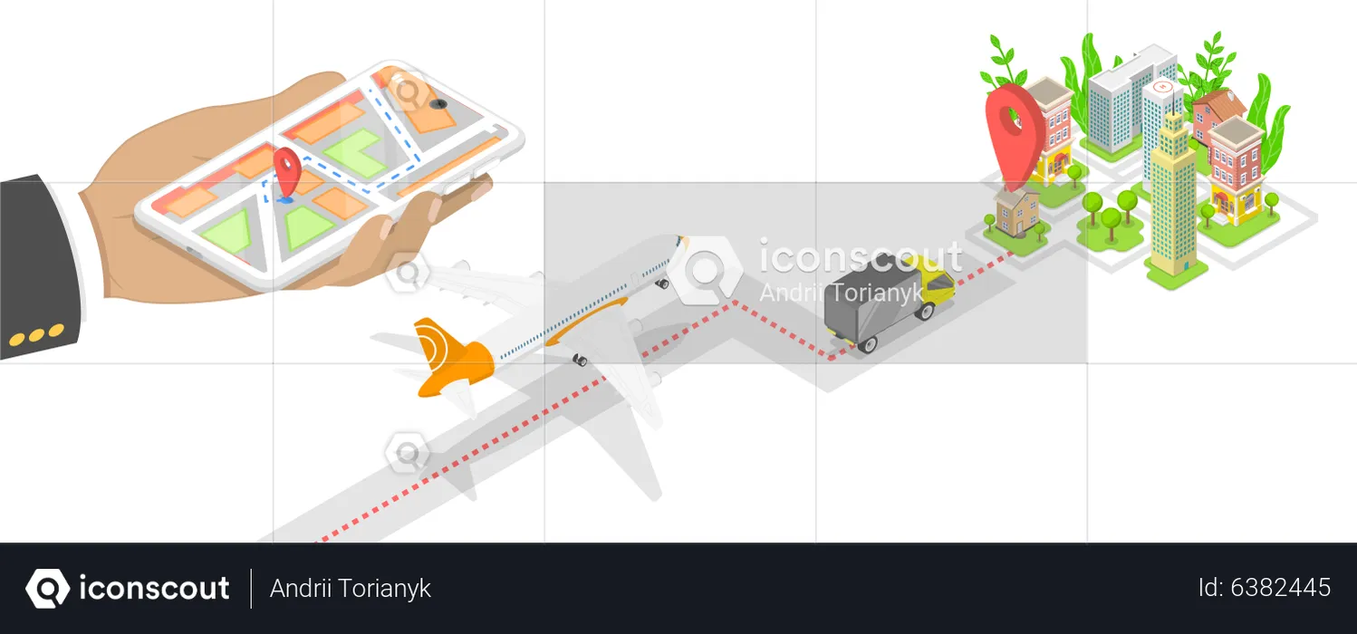 Track Flight Location  Illustration
