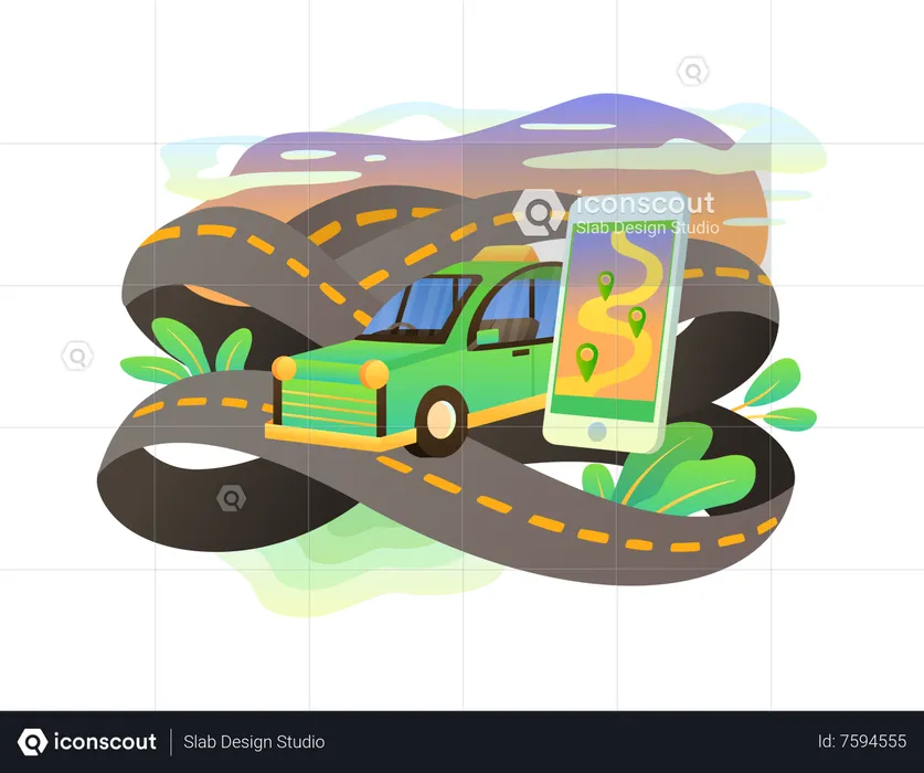 Track Taxi  Illustration