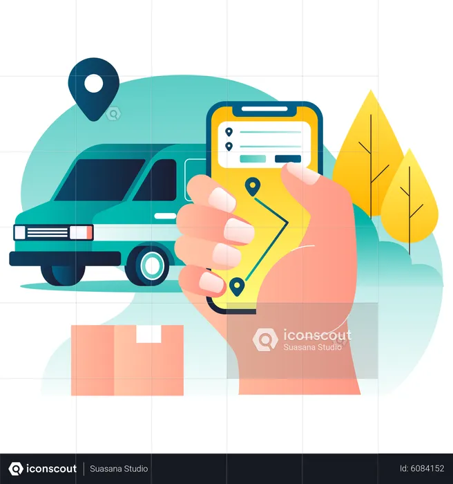 Track Your Package Delivery Service  Illustration