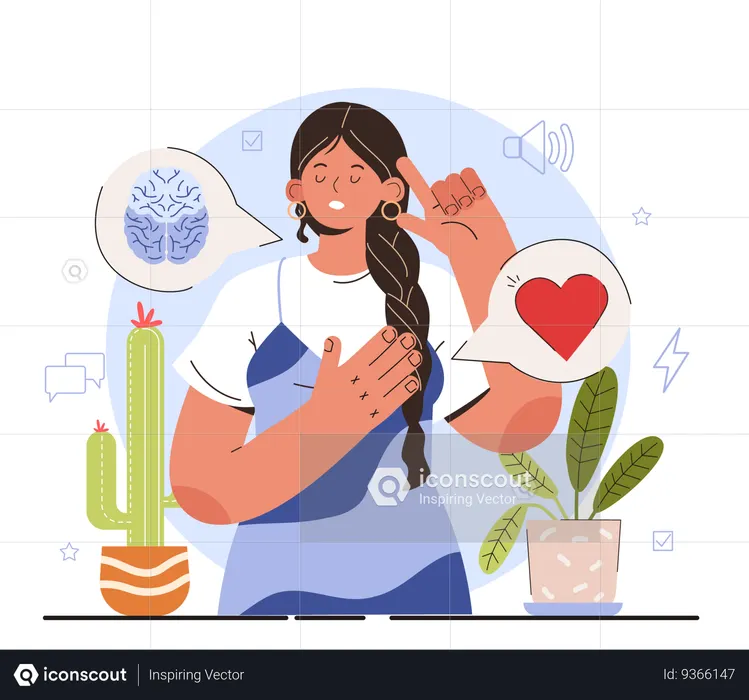Track your thoughts and feelings  Illustration