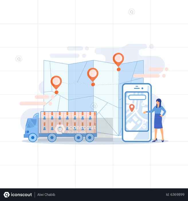 Tracking delivery  Illustration