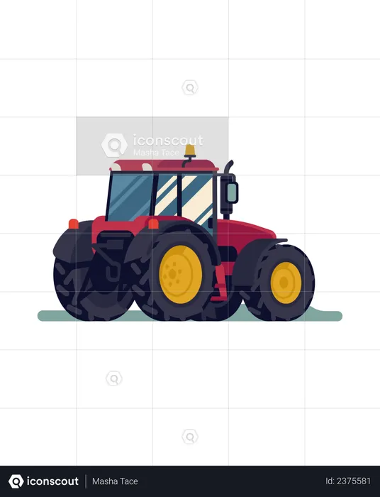 Tracteur à quatre roues motrices  Illustration