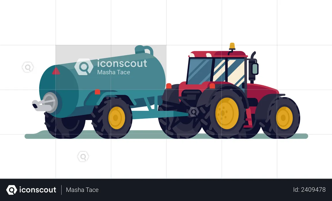 Tractor with slurry tank  Illustration