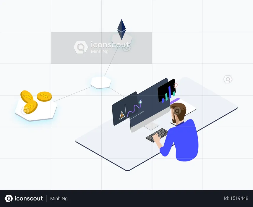 Trade Cryptocurrency  Illustration