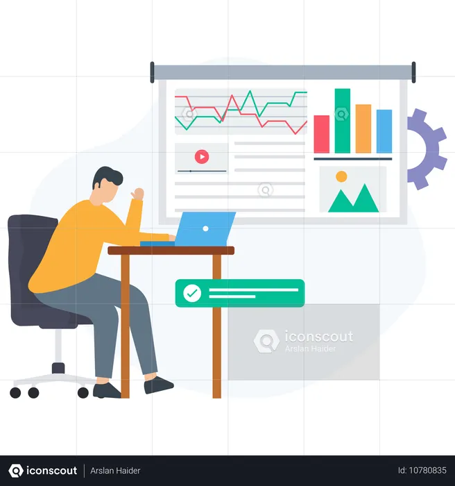 Trading Expert doing data analysis  Illustration