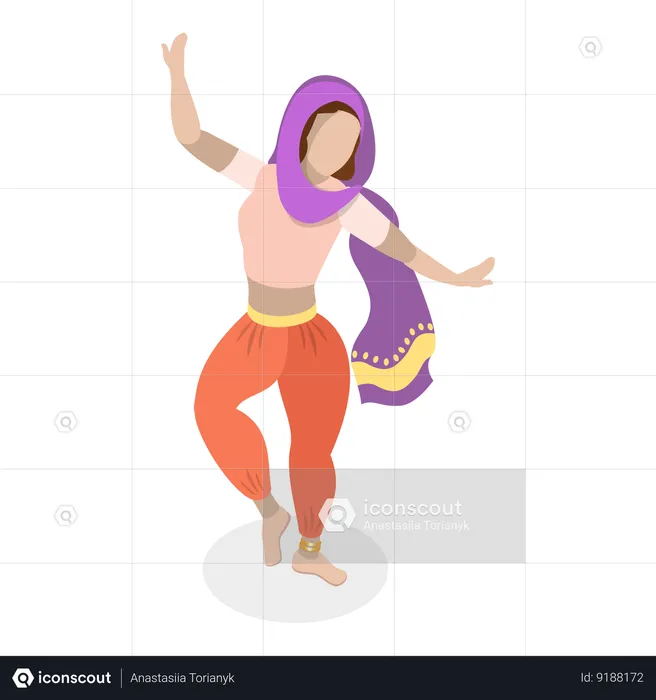 Traditional Indian Dancers  Illustration