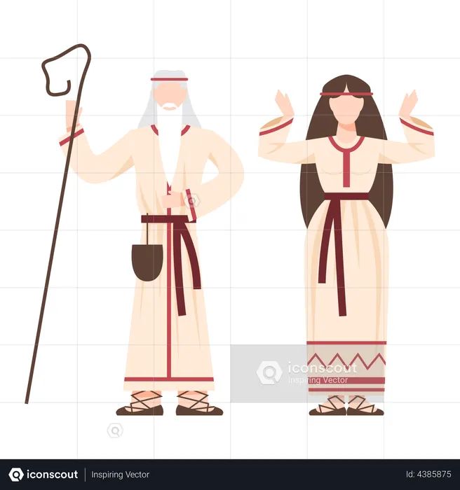 Traditional pagan people  Illustration