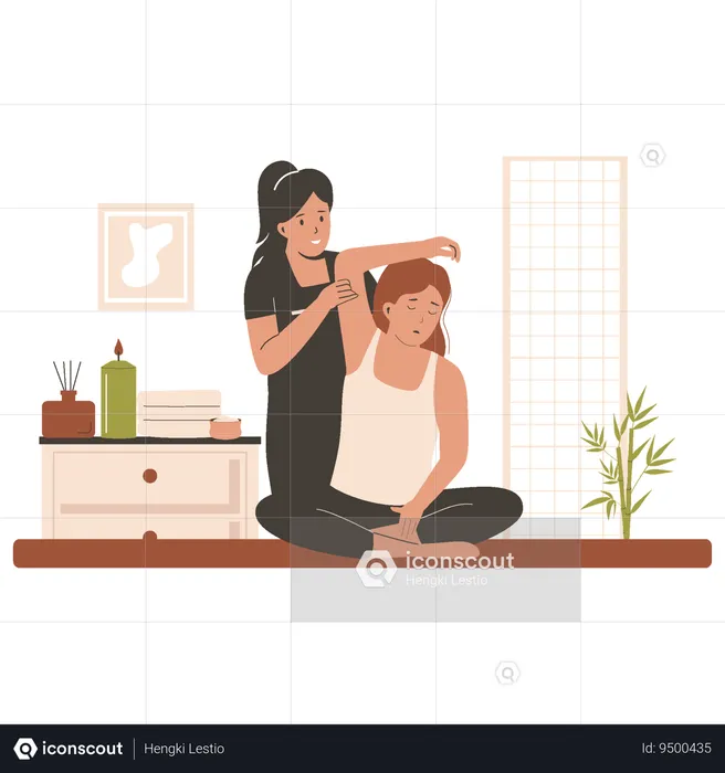 Traditional thai massage therapist  Illustration