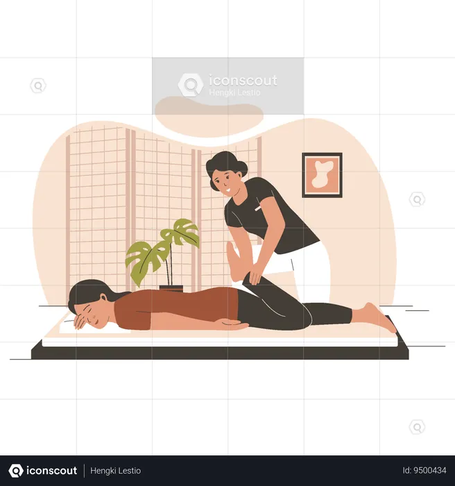 Traditional thai massage therapist  Illustration