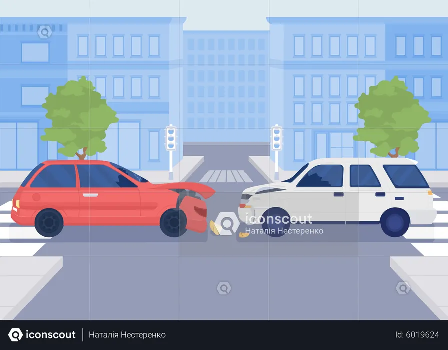 Traffic collision  Illustration