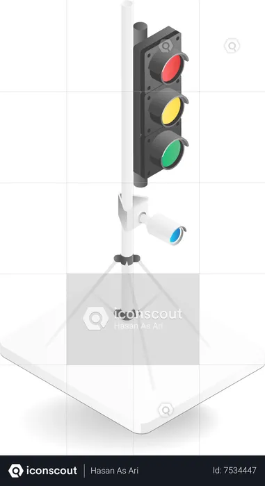 Traffic light with cctv  Illustration