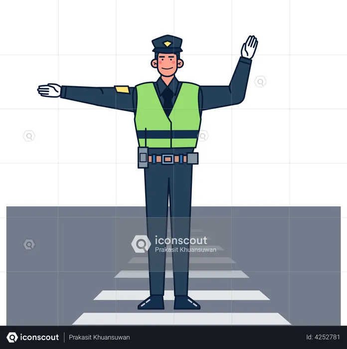 Traffic man  Illustration
