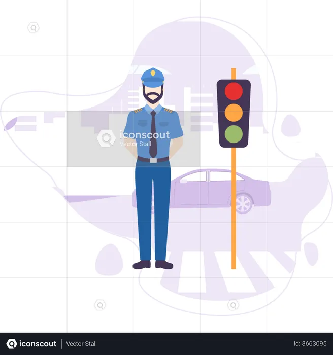 Traffic officer  Illustration