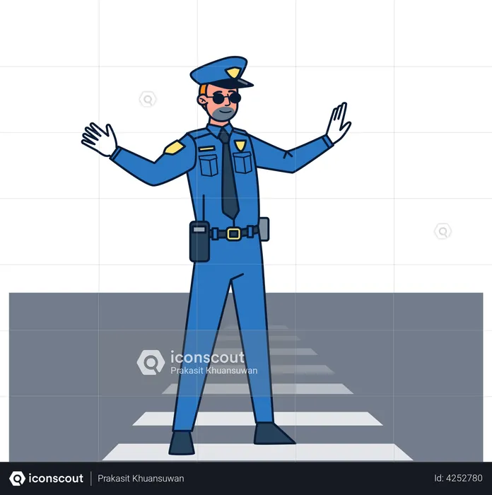 Best Premium Traffic police Illustration download in PNG & Vector format