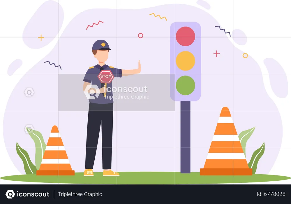 Traffic police  Illustration
