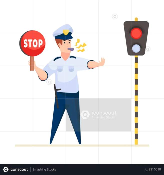 Traffic Police  Illustration