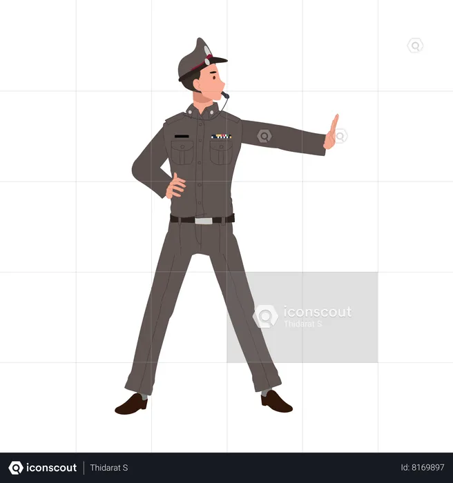 Traffic police on duty  Illustration