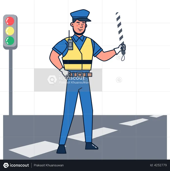 Traffic policeman  Illustration