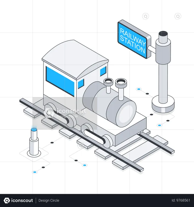 Train et moteur de train  Illustration