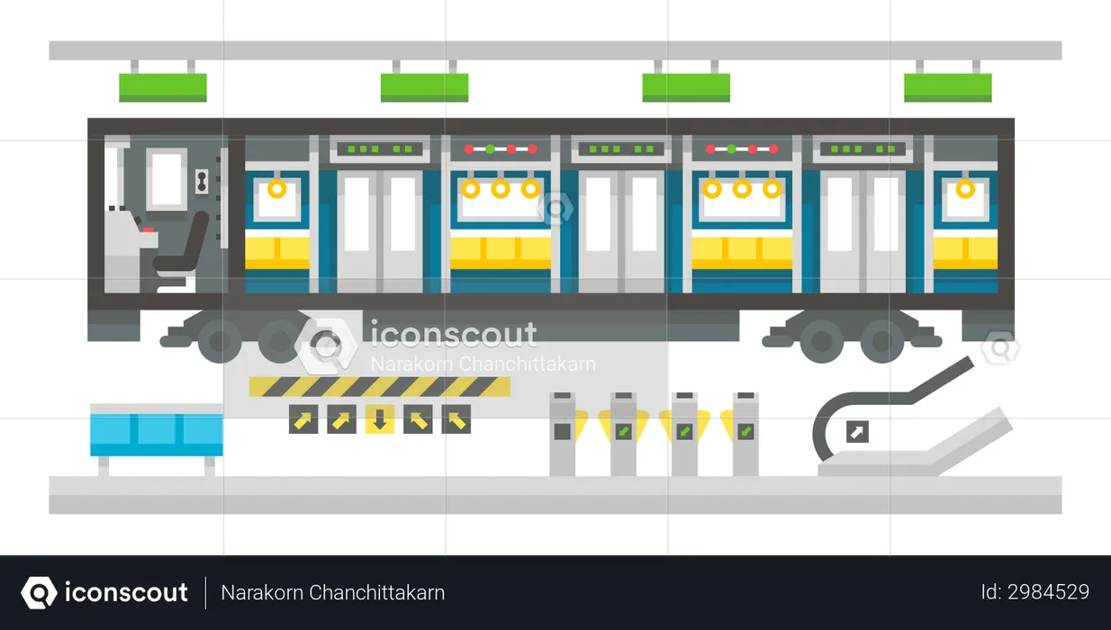 Intérieur du train  Illustration