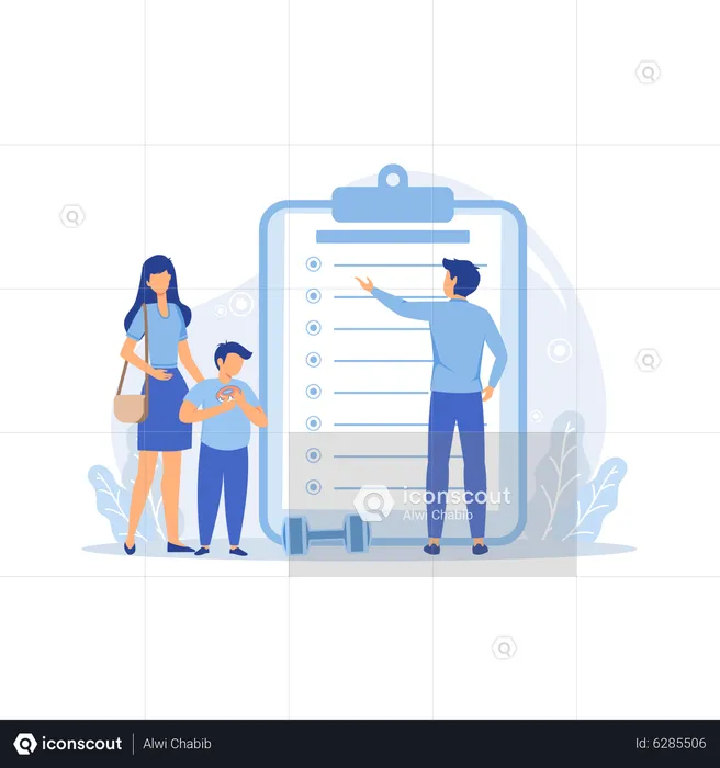 Trainingsplan für übergewichtige Kinder  Illustration