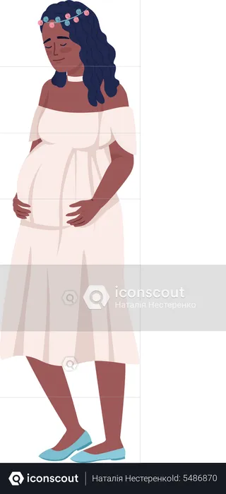 Tranquil pregnant woman  Illustration
