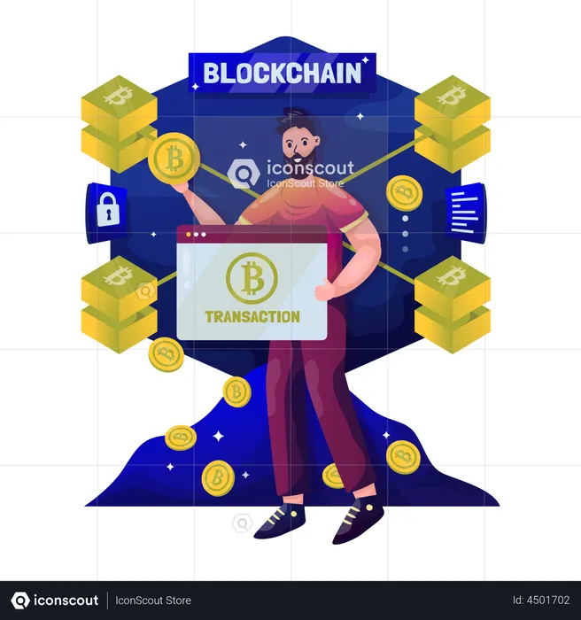 Transacción bitcoin  Ilustración